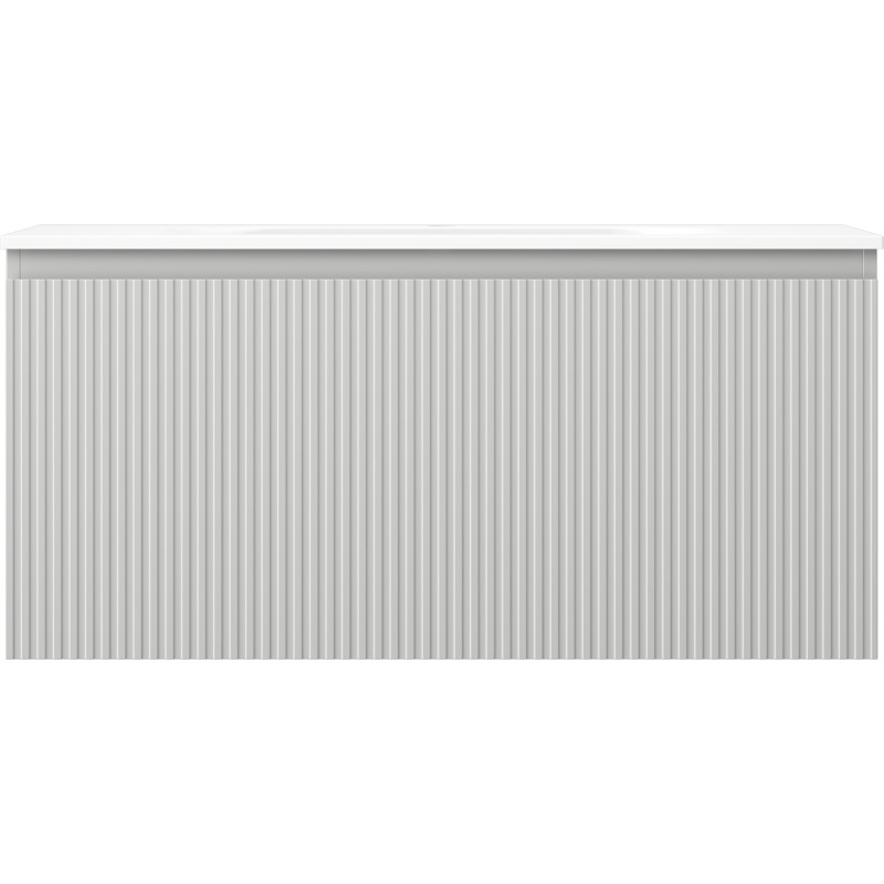 Mexen Rivel dulap de baie 100 cm cu lavoar Vela, 1 sertar, riflat, gri mat/alb mat - 91A20-10047-1-BF62-W23M01