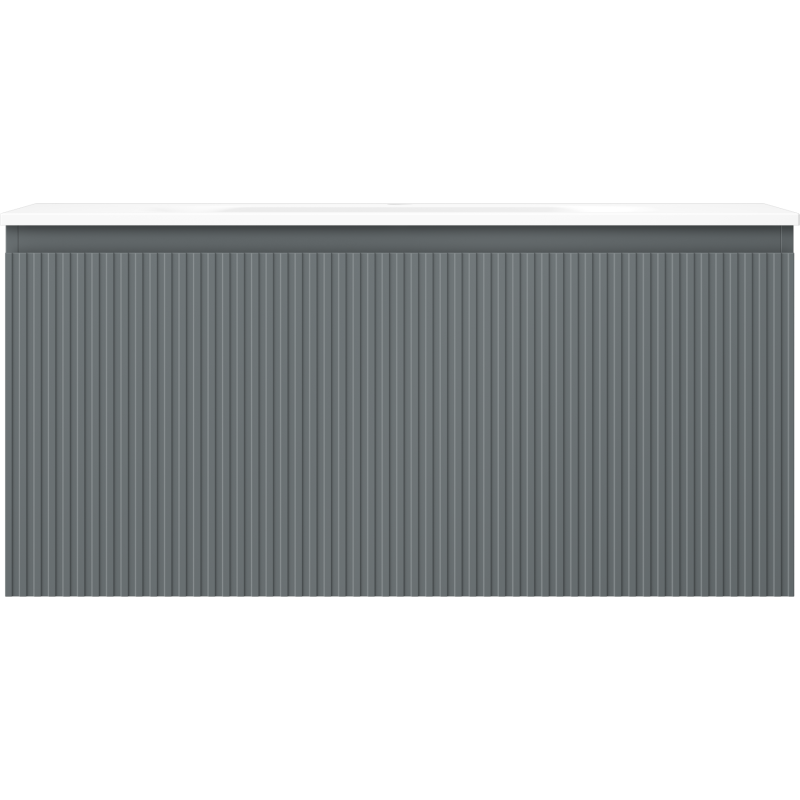 Mexen Rivel dulap baie 100 cm cu chiuvetă Vela, 1 sertar, cu caneluri, grafit mat/alb mat - 91A20-10047-1-BF66-W23M01