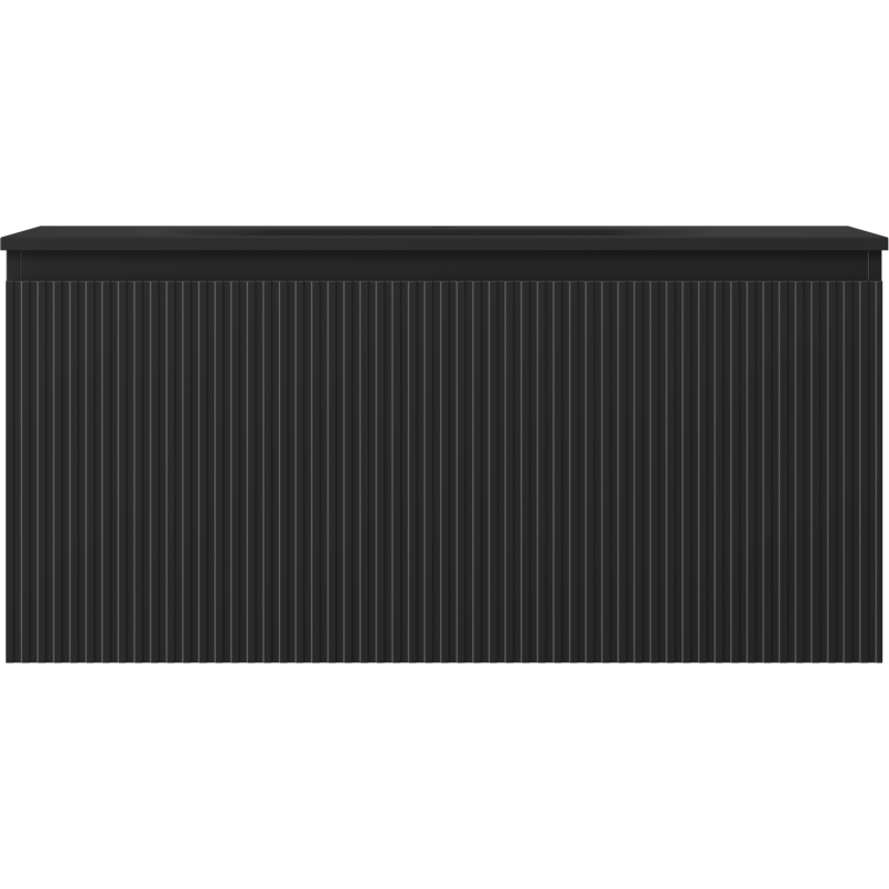 Mexen Rivel dulap de baie 100 cm cu chiuvetă Vela, 1 sertar, canelat, negru mat - 91A20-10047-1-BF71-W23M71