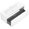 Mexen Rivel dulap de baie 120 cm cu lavoar Vela, 1 sertar, cu caneluri, alb mat - 91A20-12047-1-BF01-W23M01