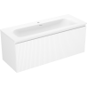 Mexen Rivel dulap baie 120 cm cu lavoar Vela, 1 sertar, canelat, alb mat - 91A20-12047-1-BF01-W23M01