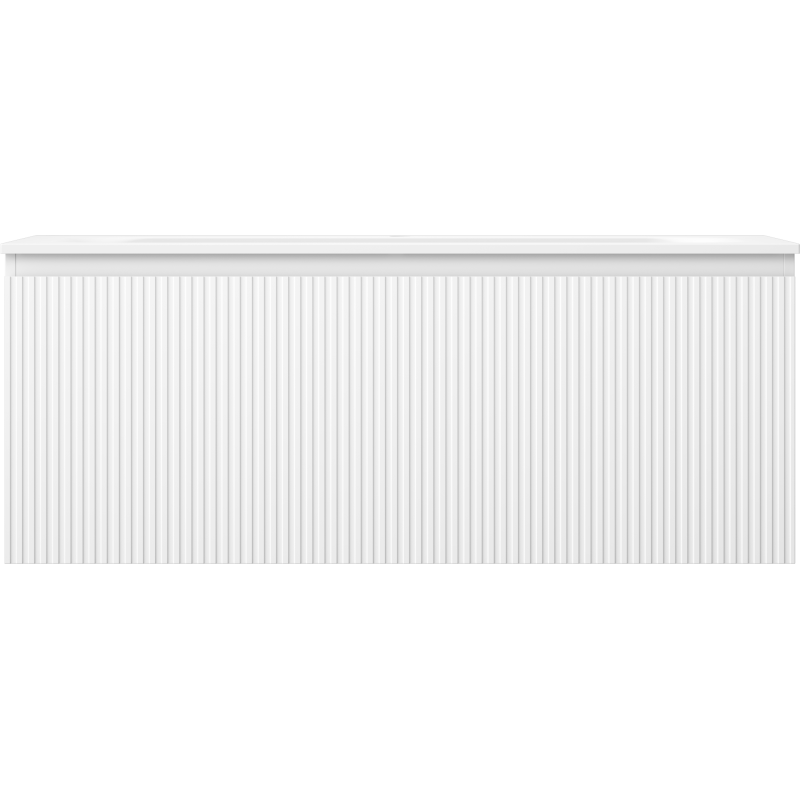 Mexen Rivel dulap de baie 120 cm cu lavoar Vela, 1 sertar, cu caneluri, alb mat - 91A20-12047-1-BF01-W23M01