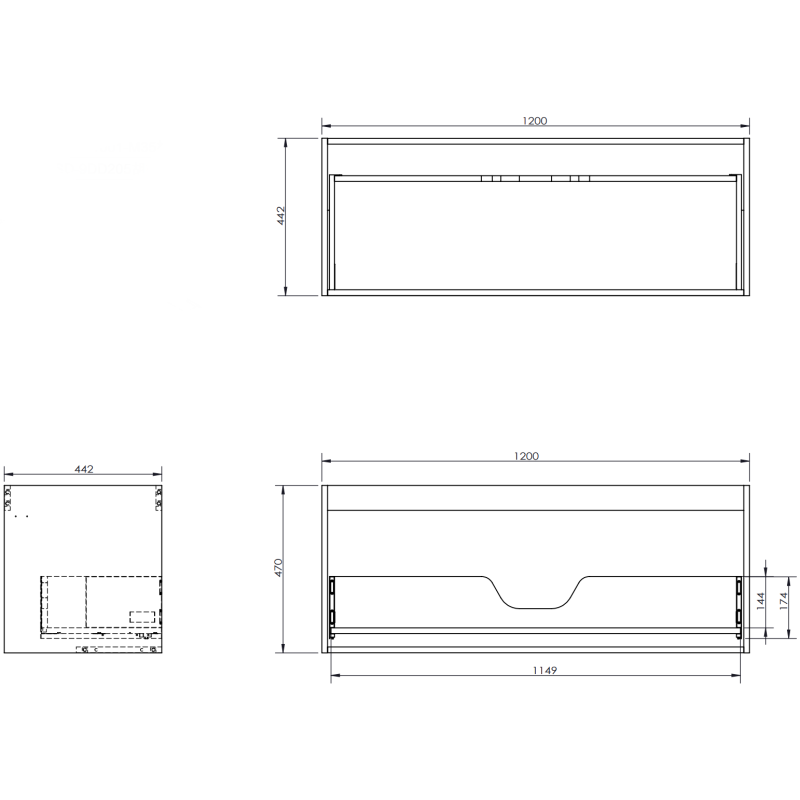 Mexen Rivel dulap de baie 120 cm cu lavoar Vela, 1 sertar, cu caneluri, alb mat - 91A20-12047-1-BF01-W23M01