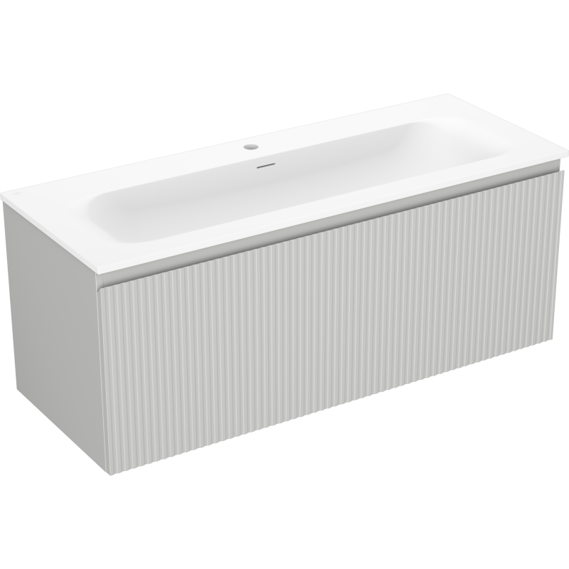 Mexen Rivel dulap baie 120 cm cu lavoar Vela, 1 sertar, riflat, gri mat/alb mat - 91A20-12047-1-BF62-W23M01