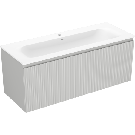 Mexen Rivel dulap baie 120 cm cu lavoar Vela, 1 sertar, riflat, gri mat/alb mat - 91A20-12047-1-BF62-W23M01