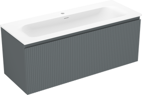 Mexen Rivel dulap de baie 120 cm cu lavoar Vela, 1 sertar, cu caneluri, grafit mat/alb mat - 91A20-12047-1-BF66-W23M0