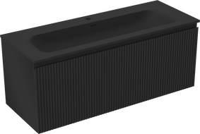 Mexen Rivel dulap baie 120 cm cu lavoar Vela, 1 sertar, riflat, negru mat - 91A20-12047-1-BF71-W23M71
