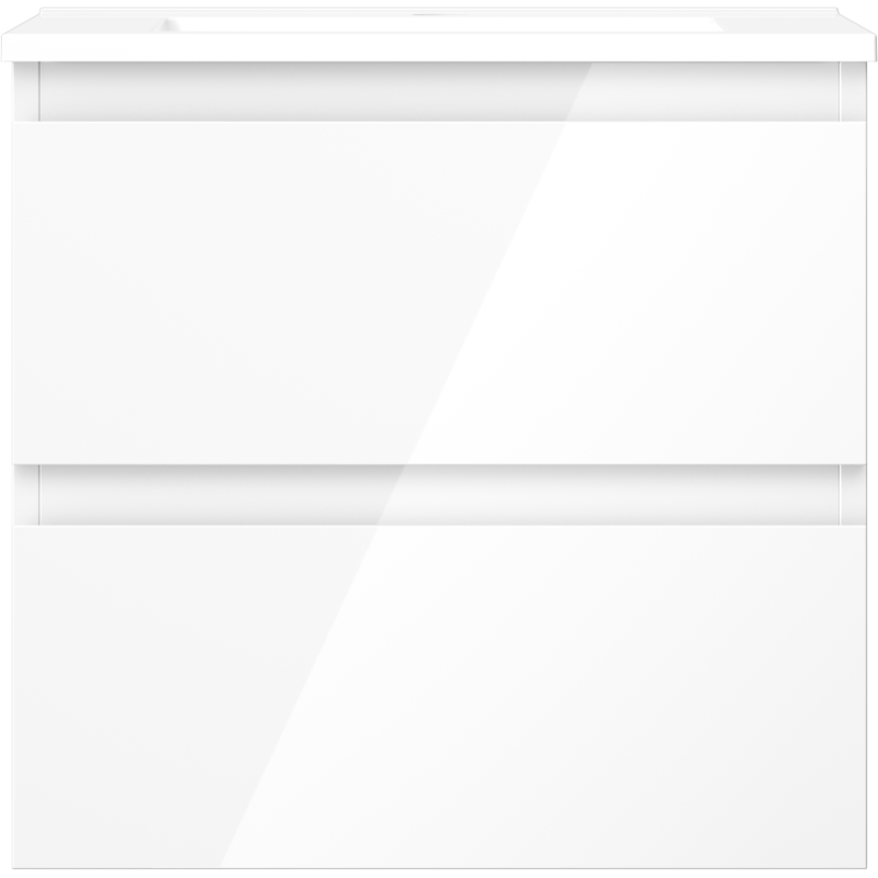 Mexen Orio fürdőszobaszekrény 50 cm mosdóval Otis, 2 fiókos, fehér fényes - 91A10-05047-2-BFF00-W18M00