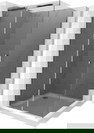 Mexen Omega cabina de duș glisantă 100 x 100 cm, grafit, crom + cadă Flat, alb - 825-100-100-01-40-4010