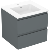 Mexen Orio dulap baie 50 cm cu lavoar Otis, 2 sertare, grafit mat/alb mat - 91A10-05047-2-BFF66-W18M01