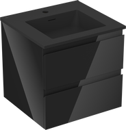 Mexen Orio dulap baie 50 cm cu chiuvetă Otis, 2 sertare, negru lucios/negru mat - 91A10-05047-2-BFF70-W18M71