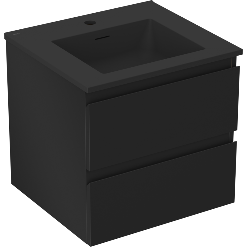 Mexen Orio dulap baie 50 cm cu chiuvetă Otis, 2 sertare, negru mat - 91A10-05047-2-BFF71-W18M71