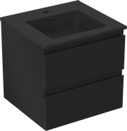 Mexen Orio 50 cm-es fürdőszobai szekrény Otis mosdóval, 2 fiók, fekete matt - 91A10-05047-2-BFF71-W18M71