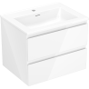 Mexen Orio 60 cm-es fürdőszobaszekrény Otis mosdóval, 2 fiók, fehér fényes - 91A10-06047-2-BFF00-W18M00