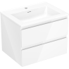 Mexen Orio dulap de baie 60 cm cu lavoar Otis, 2 sertare, alb lucios - 91A10-06047-2-BFF00-W18M00