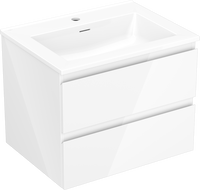 Mexen Orio dulap de baie 60 cm cu lavoar Otis, 2 sertare, alb lucios - 91A10-06047-2-BFF00-W18M00
