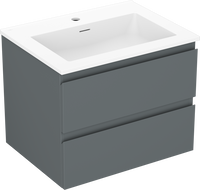 Mexen Orio dulap de baie 60 cm cu lavoar Otis, 2 sertare, grafit mat/alb mat - 91A10-06047-2-BFF66-W18M01