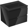 Mexen Orio dulap baie 60 cm cu lavoar Otis, 2 sertare, negru lucios/negru mat - 91A10-06047-2-BFF70-W18M71