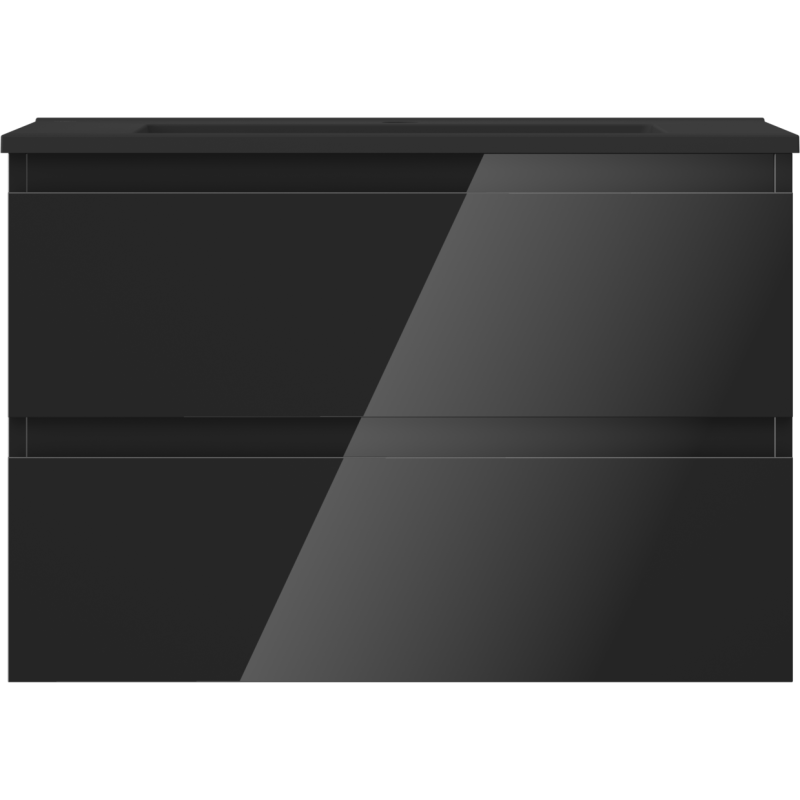 Mexen Orio dulap baie 70 cm cu lavoar Otis, 2 sertare, negru lucios/negru mat - 91A10-07047-2-BFF70-W18M71