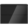 Dulap de baie Mexen Orio 70 cm cu chiuvetă Otis, 2 sertare, negru lucios/negru mat - 91A10-07047-2-BFF70-W18M71