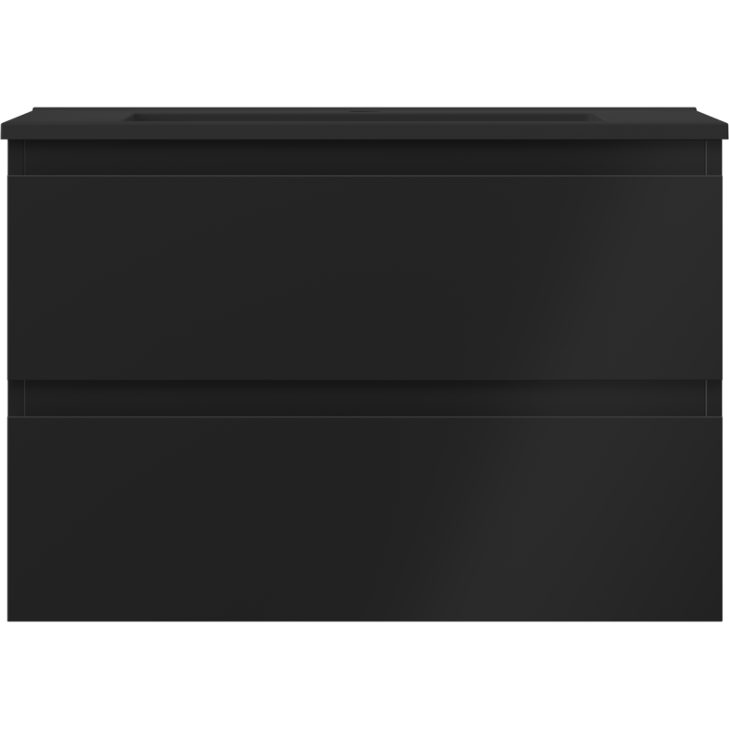 Mexen Orio fürdőszobai szekrény 70 cm mosdóval Otis, 2 fiók, fekete matt - 91A10-07047-2-BFF71-W18M71