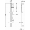 Mexen DB54 set de duș culisant, negru/crom - 785544584-17