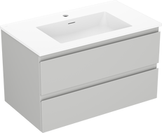 Mexen Orio 80 cm-es fürdőszobai szekrény Otis mosdóval, 2 fiókkal, szürke matt/fehér matt - 91A10-08047-2-BFF62-W18M01