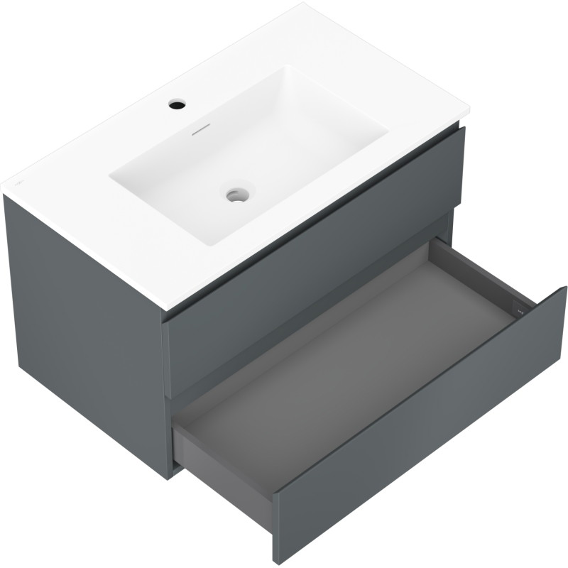Mexen Orio dulap baie 80 cm cu chiuvetă Otis, 2 sertare, grafit mat/alb mat - 91A10-08047-2-BFF66-W18M01