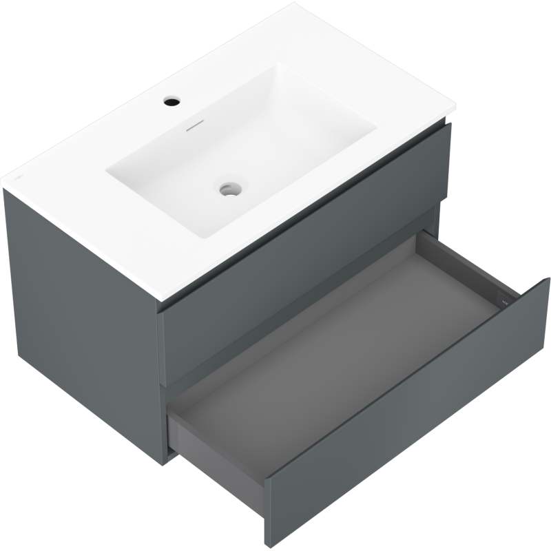 Mexen Orio dulap de baie 80 cm cu lavoar Otis, 2 sertare, grafit mat/alb mat - 91A10-08047-2-BFF66-W18M01