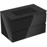 Mexen Orio dulap baie 80 cm cu lavoar Otis, 2 sertare, negru lucios/negru mat - 91A10-08047-2-BFF70-W18M71