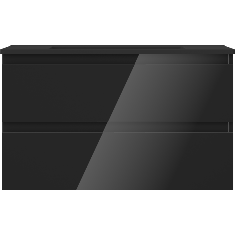 Mexen Orio dulap baie 80 cm cu lavoar Otis, 2 sertare, negru lucios/negru mat - 91A10-08047-2-BFF70-W18M71