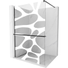 Mexen Kioto+ zuhanyfal polccal Walk-in 140 x 200 cm, fehér hullám, fekete - 800-140-121-70-97