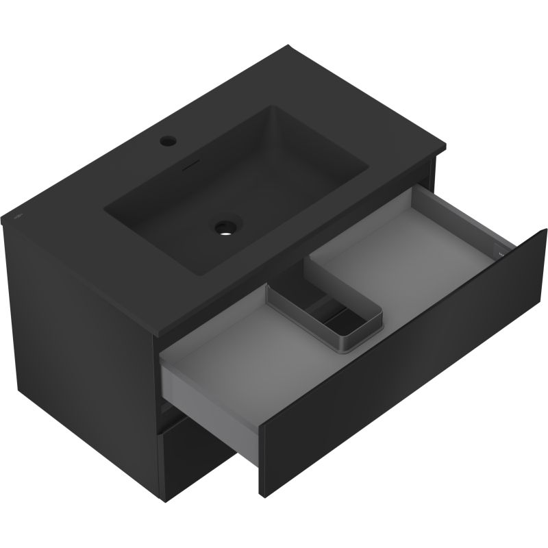 Mexen Orio dulap baie 80 cm cu chiuvetă Otis, 2 sertare, negru mat - 91A10-08047-2-BFF71-W18M71