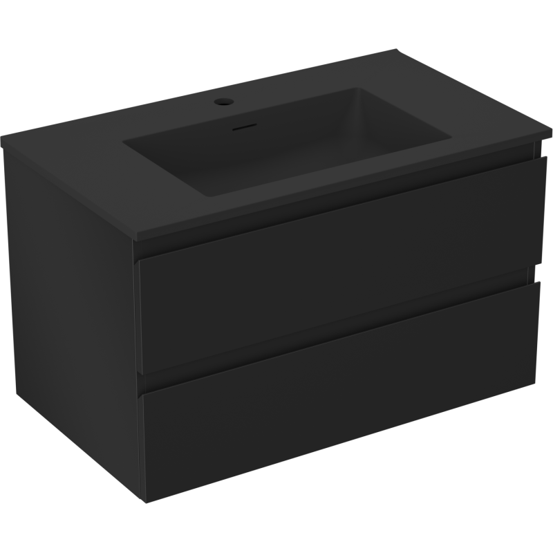 Mexen Orio dulap baie 80 cm cu lavoar Otis, 2 sertare, negru mat - 91A10-08047-2-BFF71-W18M71