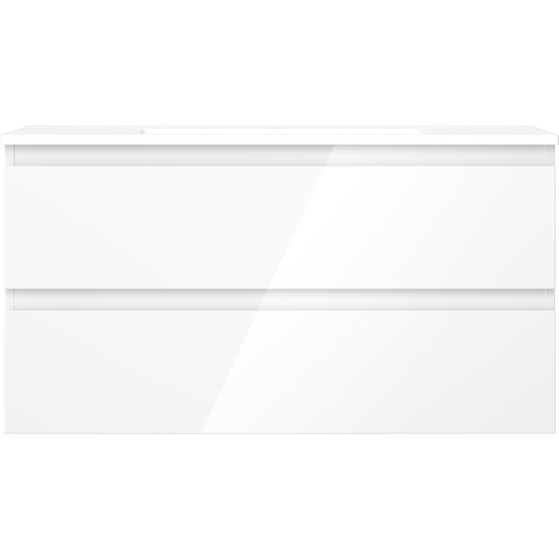 Mexen Orio dulap baie 90 cm cu lavoar Otis, 2 sertare, alb lucios - 91A10-09047-2-BFF00-W18M00