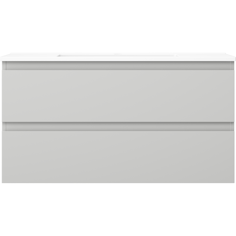 Mexen Orio 90 cm-es fürdőszobai szekrény Otis mosdóval, 2 fiók, szürke matt/fehér matt - 91A10-09047-2-BFF62-W18M01