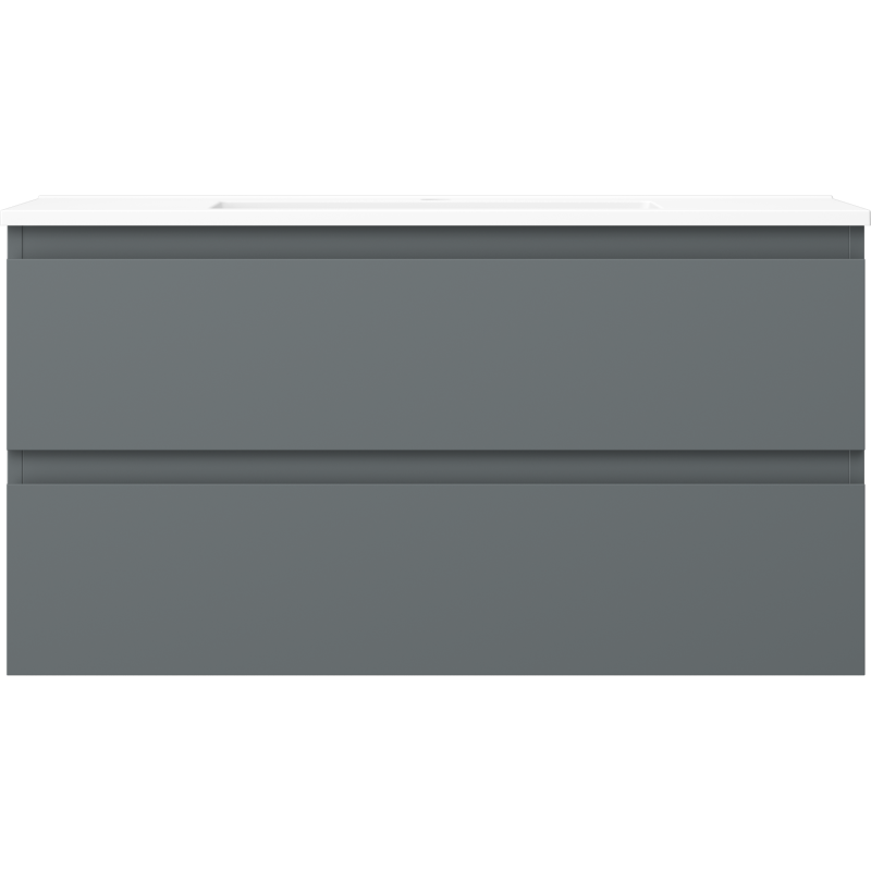 Mexen Orio dulap baie 90 cm cu lavoar Otis, 2 sertare, grafit mat/alb mat - 91A10-09047-2-BFF66-W18M01