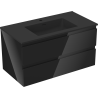Mexen Orio dulap baie 90 cm cu lavoar Otis, 2 sertare, negru lucios/negru mat - 91A10-09047-2-BFF70-W18M71