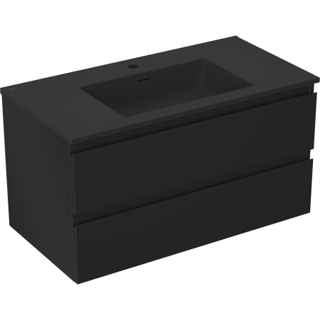 Mexen Orio dulap baie 90 cm cu lavoar Otis, 2 sertare, negru mat - 91A10-09047-2-BFF71-W18M71