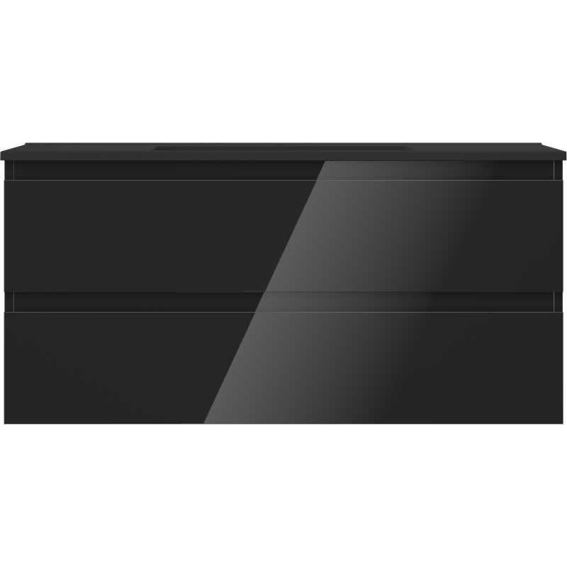 Mexen Orio dulap baie 100 cm cu lavoar Otis, 2 sertare, negru lucios/negru mat - 91A10-10047-2-BFF70-W18M71