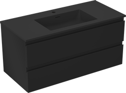 Mexen Orio dulap baie de 100 cm cu chiuvetă Otis, 2 sertare, negru mat - 91A10-10047-2-BFF71-W18M71