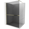 Mexen Kioto+ Walk-in zuhanyfal polccal, 90 x 200 cm, grafit, arany - 800-090-121-50-40