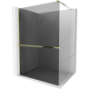 Mexen Kioto+ Zuhanyfal polccal Walk-in 90 x 200 cm, grafit, arany - 800-090-121-50-40