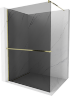 Mexen Kioto+ panou de duș cu raft Walk-in 90 x 200 cm, grafit, auriu - 800-090-121-50-40