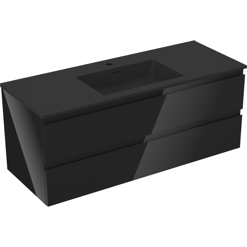 Mexen Orio dulap de baie 120 cm cu chiuvetă Otis, 2 sertare, negru lucios/negru mat - 91A10-12047-2-BFF70-W18M71