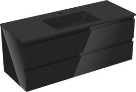 Mexen Orio dulap de baie 120 cm cu chiuvetă Otis, 2 sertare, negru lucios/negru mat - 91A10-12047-2-BFF70-W18M71