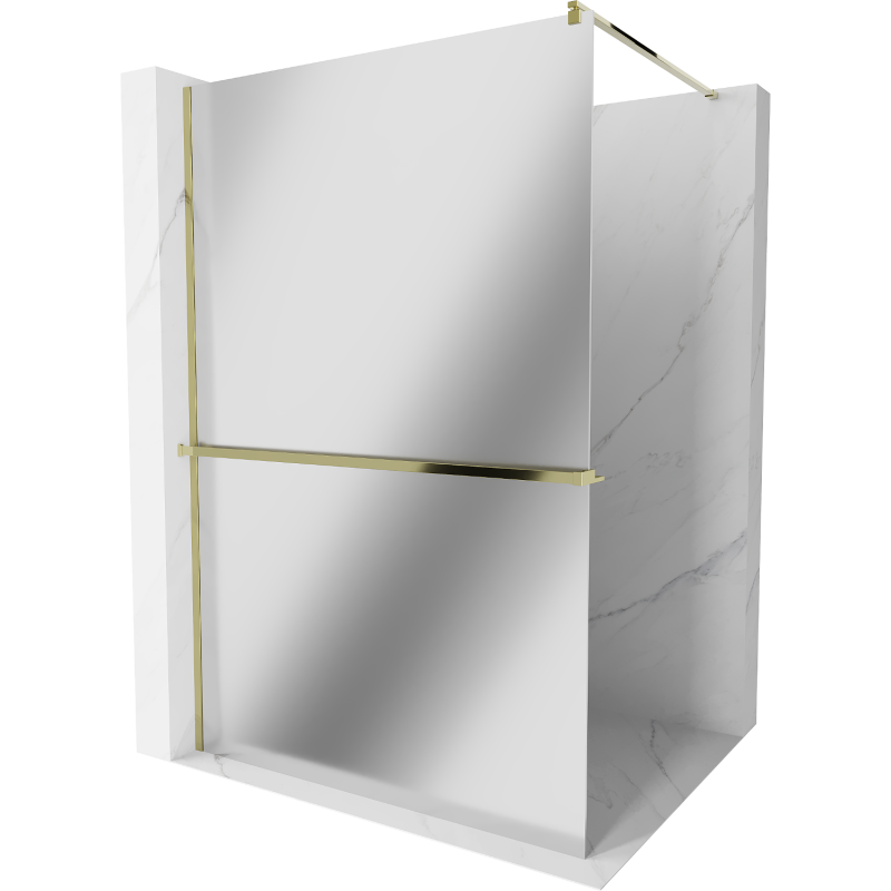 Mexen Kioto+ zuhanyfal polccal Walk-in 90 x 200 cm, tükör, arany - 800-090-121-50-50