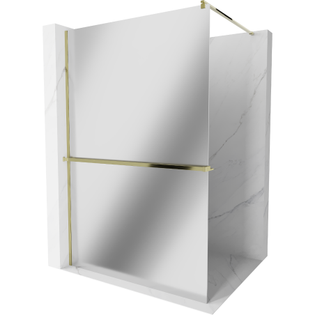 Mexen Kioto+ zuhanyfal polccal Walk-in 90 x 200 cm, tükör, arany - 800-090-121-50-50