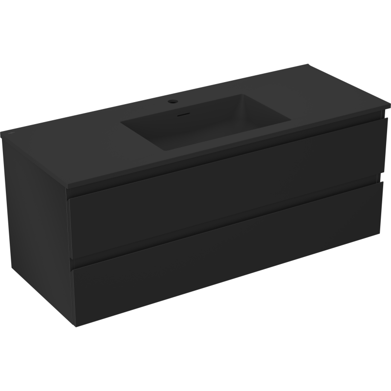 Mexen Orio dulap baie 120 cm cu lavoar Otis, 2 sertare, negru mat - 91A10-12047-2-BFF71-W18M71