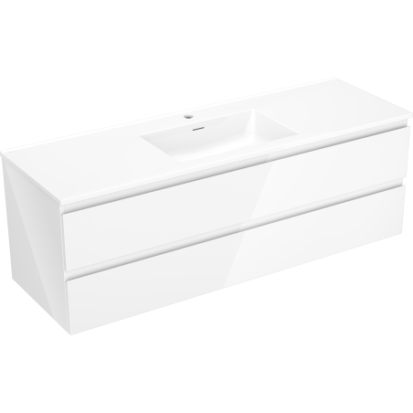 Mexen Orio dulap baie 140 cm cu lavoar Otis, 2 sertare, alb lucios - 91A10-14047-2-BFF00-W18M00